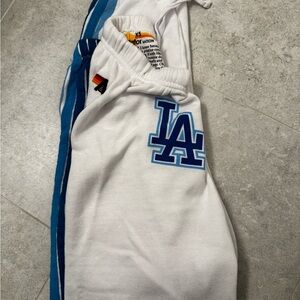 Aviator Nation White and Blue Track Pants
